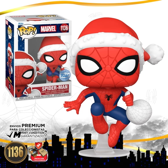 Funko Pop Spider Man con Gorro Navideño #1136 Marvel Figura Original