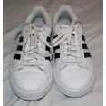 thumbnail image 2 of Adi-das mens 5.5 white with black stripes shoes cloudfoam, 2 of 6