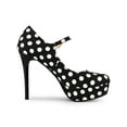 thumbnail image 3 of BLISSFUL STEP Women's Shoe Polka Dots Mary Janes Stiletto Heels Platform Ankle Strap Close Toe  Pumps Black 7.5, 3 of 7