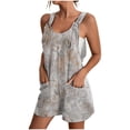 thumbnail image 2 of Nuoqisi Womens Casual Summer Sleeveless Romper Loose Adjustable Spaghetti Strap Stretchy Shorts Jumpsuits with Pockets, 2 of 5