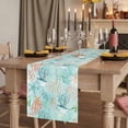thumbnail image 2 of Table Runners 108 Inches Long Dress Scarves, Teal Red Coastal Jellyfish Farmhouse Coffee/Dining/Kitchen Table Runner for Living Room, Summer Nautical Beach Coral Starfish 13x108 Inch, 2 of 9