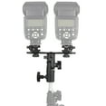 thumbnail image 2 of Dual Flash Bracket 2-Hot Shoe Mount Speedlight Stand Umbrella Holder Flash Filllight Bracket for DSLR Camera, 2 of 10
