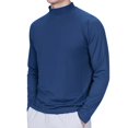 thumbnail image 2 of COSFO Men Shirts Long Sleeve Crew Neck Casual Blue Solid Pullover Mens T Shirts, 2 of 9