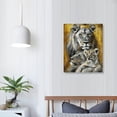 thumbnail image 4 of Nawypu  Royal Lion Kings Family Wall Art Decor Grey and Gold Lion King and Queen Portrait Canvas Print Africa Animal Lion and Lioness Artwork Poster for Home Decor, 4 of 5