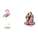 thumbnail image 1 of Escultura de flamenco en acrílico, figura de resina de arte moderno, adorno de mesa único para el hogar, jardín, chimenea y decoración navideña., 1 of 8