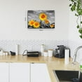 thumbnail image 4 of Sunflower Canvas Wall Art Yellow and Gray Wall Decor Flower Pictures Prints for Kitchen Dining Room Nature Sunflower Scenery Paintings Posters Black and White Floral Artwork Home Decorations 12x16, 4 of 6