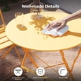 thumbnail image 2 of KAMEROUT 3-Piece Folding Bistro Set with 2 Chairs and 1 Table for Patio, Yard, Yellow, 2 of 7