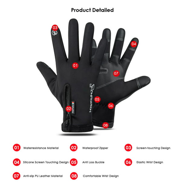 Homgeek Glove L Size Windproof/ Water Resistance Design Winter