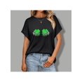 thumbnail image 1 of Camisetas para mujer, de verano, casual, manga corta, cuello redondo, con estampado, color blanco negro, blusaSt Patricks Day Womens Boob Pumpkin Shamrock Skeleton Hand Women's T-Shirts Cotton Inter, 1 of 6