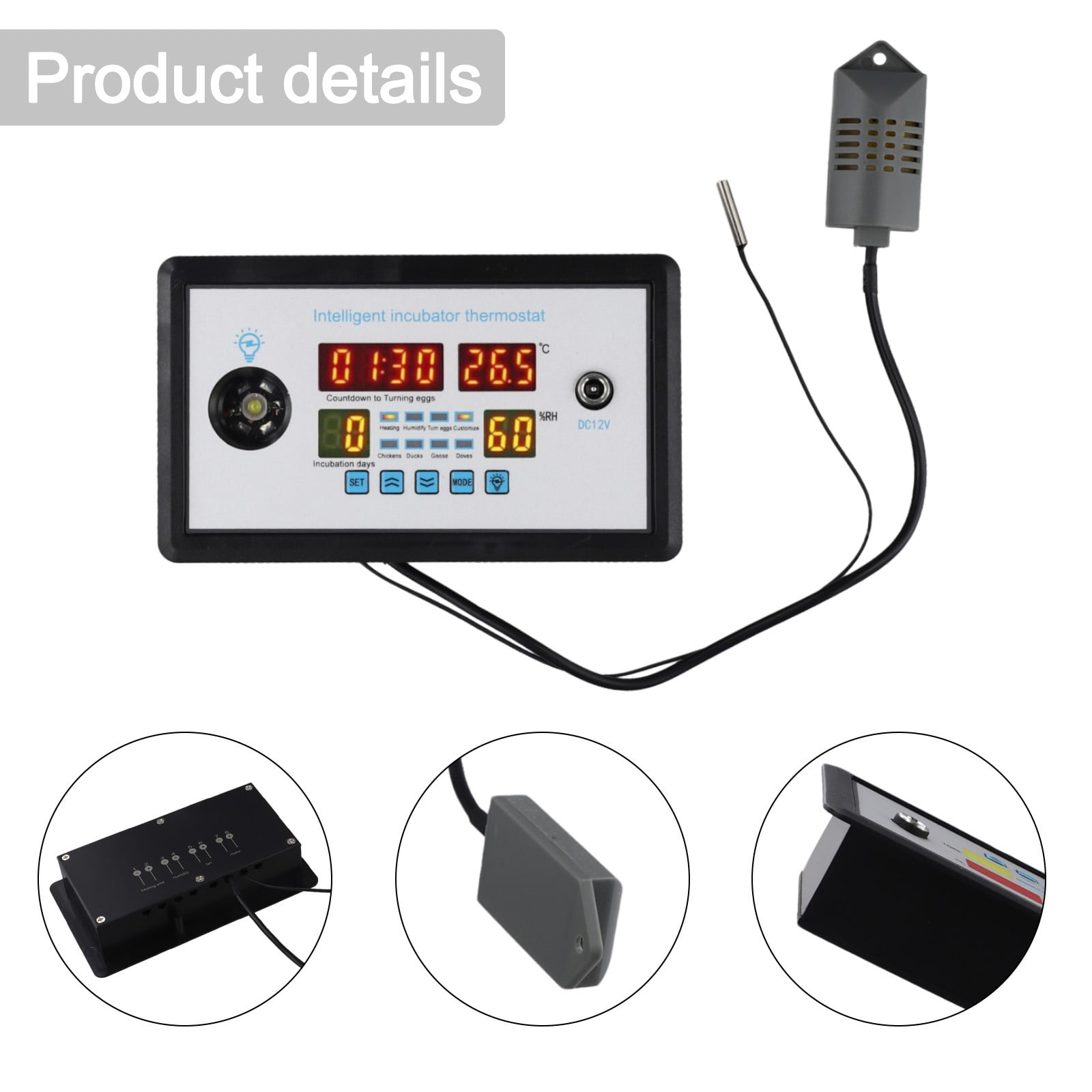 High Performance Temperature And Humidity Control 12V Incubator Thermostat For Chicken Duck Goose Eggs Zfx W9002