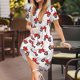 thumbnail image 3 of Disketp Red Wheeled Tractors para Vestido de Manga Corta para Mujeres, Vestidos de Verano para Mujeres, Casual y Holgado para la Playa, 3 of 6