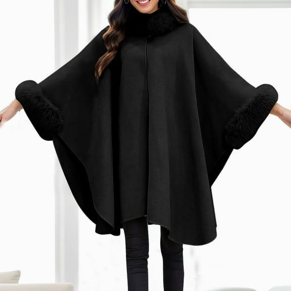 Hair Collar Mid Length Wool Coat Cape Shawl Coat Women Scarves Wraps Embroide Shawl Scarf Shawl Wraps for Women Suede Fringe Shawl Shoulder Blanket Winter Cloak with Hood Women 1920s Kimono for Women