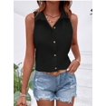 thumbnail image 2 of Sleeveless Button Down Shirts for Women Summer V Neck Collared Dressy Blouses Work Office Tank Tops, 2 of 5