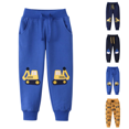 thumbnail image 2 of Qingpeng Boys Casual Elastic Waist Pocket Cuffed Sweatpants Long Pants for Kids Size 1-8T, 2 of 8