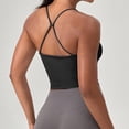 thumbnail image 4 of Tank Tops for Women,Butterluxe Y Back Longline Sports Bra Spaghetti Strap Racerback Padded Yoga Workout Crop Tank Top,Camisole Tops for Women,Black,L, 4 of 4
