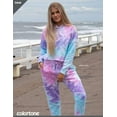 thumbnail image 3 of Colortone Tie-Dye Multicolor Crop Top Pullover Hoodie Unisex Women Size XS to L, 3 of 4
