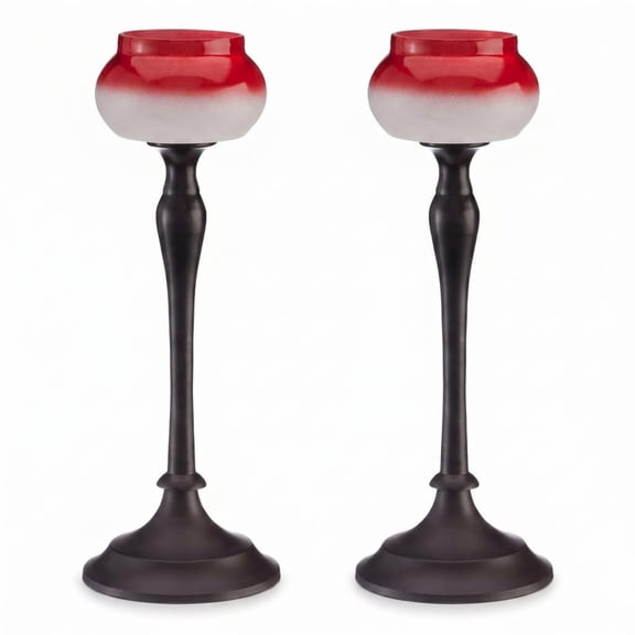 Roseberry Collection T-Lite Handmade Glass Votive Candle Holders for Weddings and Home Decor, (Set of 2) Small