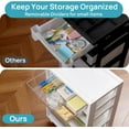 thumbnail image 4 of JessieMal Plastic Drawer Storage Rolling Cart with Wheels, 4-Tier Drawer Organizer for Art Crafts Supplies, Home Office Supplies, Toys, Under Desk Storage for Office, Craft Room, Bedroom, Classroom, 4 of 9