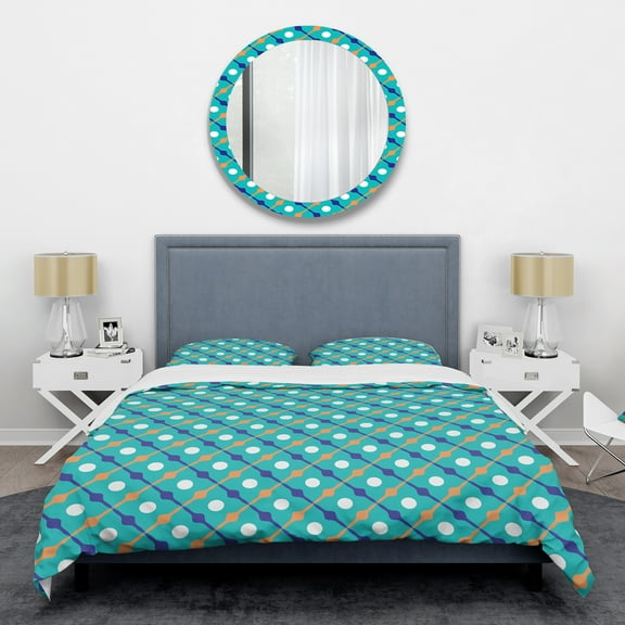 Designart 'Retro Pattern Abstract Design XV' Mid-Century Modern Duvet Cover Set