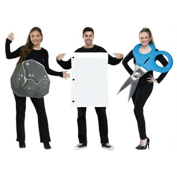 Fun World Adult Rock, Paper & Scissors Group Costume - One Size Fits Most