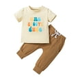 thumbnail image 2 of Toddler Baby Boys Birthday Outfit 6M 12M 18M One Groovy Dude T-shirt and Long Pants Set Summer Clothes, 2 of 10