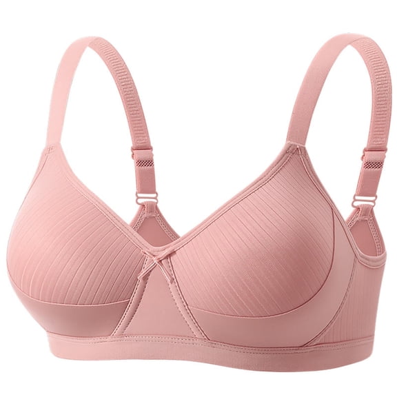 Ahabrexf Women's Wireless Comfort Bra Lightly Padded Push Up Seamless Daily Underwear Soft Thin Cups Adjustable Strap Solid Color Bra