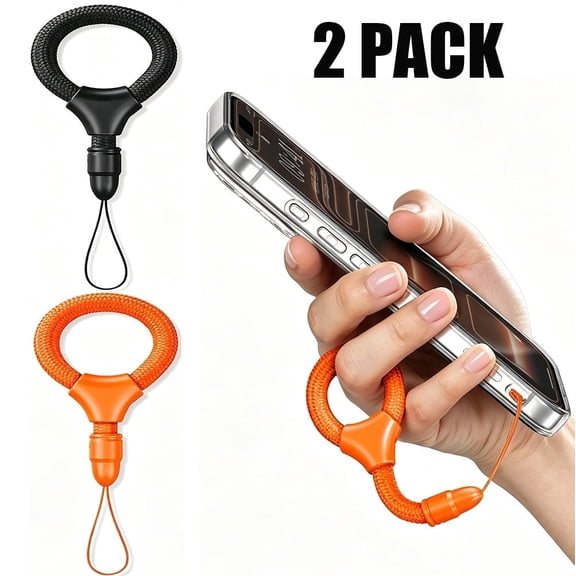 2Pack Phone Finger Lanyard,Anti-Drop Phone Finger Lanyard Strap,Hands-Free Anti-Slip Secure Hand Grip Holder for Cellphone,Action Camera,Earbuds Case
