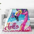 thumbnail image 1 of Fotbe Tropical Flamingo Summer Manta de Franela Acolchonada con Estampado, Súper Suave y Esponjosa, Extra Grande para Sofá, Cama, Uso Todo el Año-40"x30", 1 of 7
