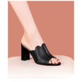 thumbnail image 2 of High Heels Slippers Women Platform Shoes Summer Block Heel Leather Slides Ladies Office, 2 of 3