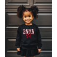 thumbnail image 2 of Bama Sweatshirt with Crimson Coquette Bow Alabama School Pride Red Floral Sweater Black Sweatshirt Youth Small, 2 of 5