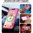 thumbnail image 2 of Magnetic for iPhone 12 Case/iPhone 12 Pro Case, [Compatible with Magsafe] [Military Grade Drop Protection] Protective Shockproof Translucent Matte Slim Phone Case for iPhone 12/12 Pro, Hot Pink, 2 of 12