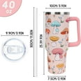 thumbnail image 2 of 40oz Tumbler with Handle and Straw Mushroom Tumbler Leak Proof Insulated Coffee Travel Mug 40oz Mushroom Tumbler with Handle Mushroom Stuff Gifts for Women, 2 of 6