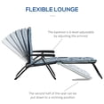 thumbnail image 4 of Outsunny Folding Lounge Chair w/ Cushion, Adjustable Back, Blue and White, 4 of 10