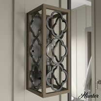 Hunter - Gablecrest 1-light French Oak, Small Sconce Light, Dimmable, Transitional Style, for Bedrooms, Dining, Living Rooms - 19375