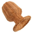 thumbnail image 2 of Milisten Handmade Wicker Mannequin Head Wigs Display Rack Hat Storage Stand Rustic Rattan Cap Holder Mannequin Base for Home Hair Salon, 2 of 5