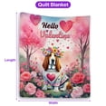 thumbnail image 5 of Hello Valentine’s Day Basset Hound Flower Crown Romantic Pink Floral Quilt Blanket Bassets Dog Breed Lovers Gifts Idea Cozy Comforter Throw Blanket - 00031, 5 of 5