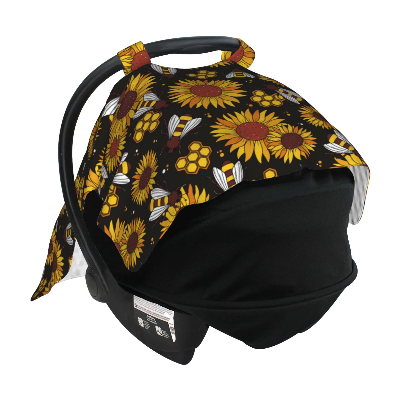 Car Seat Cover Baby - Sunflowers Honeycomb Breathable Infant Car Seat Cover for Baby Carseat, Lightweight Comfort Baby Essentials Must Haves Newborn Stuff for Girl Boy