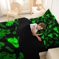 thumbnail image 4 of Castle Fairy Dirt Bike Pattern Bedding Comforter Set 7pcs for Teens, "Braaap" Art Queen Bedding Sets for Bedroom, Green Black,Black Reversible, 4 of 7