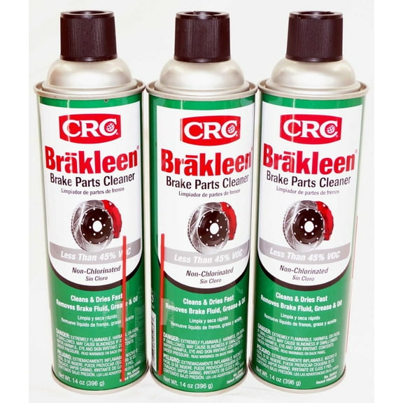 CRC Bräkleen Non-Chlorinated 05084 Brake Parts Cleaner Spray, 14 Oz, 3 Pack