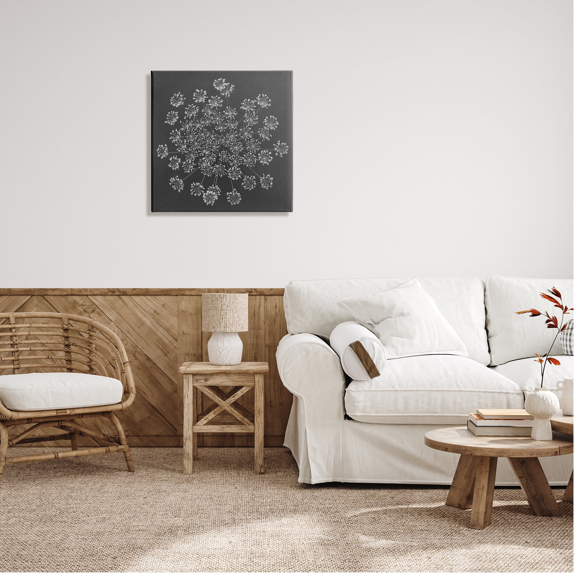 Stupell Industries Abstract Single Dandelion Flower Puff Above View Design Canvas Wall Art, 24 x 24, Design by Barry Rosenthal