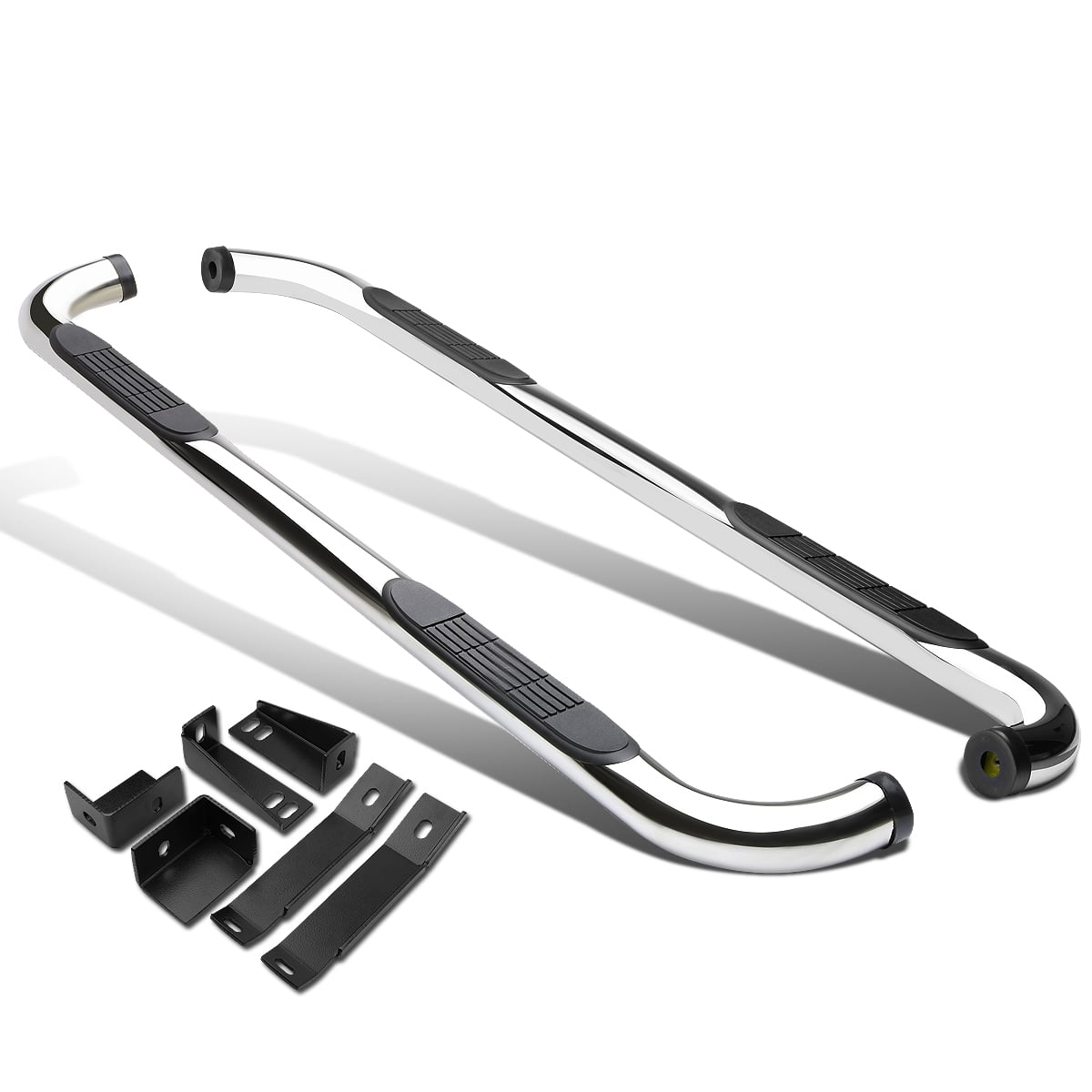 DNA Motoring STEPB-5C-007-SS Stainless Steel 5 Curved Side Step Nerf Bar Running Board
