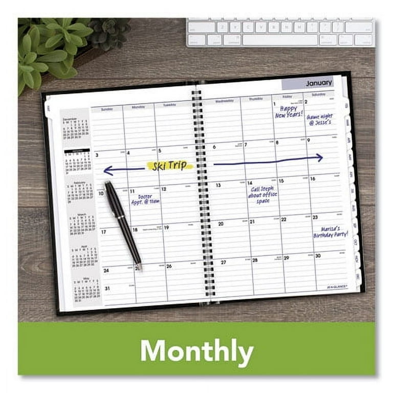 DayMinder Hard-Cover Monthly Planner, Ruled Blocks, 11.75 x 8, Black Cover, 14-Month (Dec to Jan): 2023 to 2025 DayMinder Hard-Cover Monthly Planner, Ruled Blocks, 11.75 x 8, Black Cover, 14-Month (Dec to Jan): 2023 to 2025