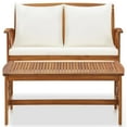 thumbnail image 3 of vidaXL Patio Furniture Set 2 Piece Bench Seat with Table Solid Wood Acacia, 3 of 9