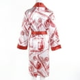 thumbnail image 7 of Franhais Women's Satin Robe, Trendy Dollar Print Long Sleeve Silky Kimono Bathrobe Sleepwear with Belt, 7 of 7