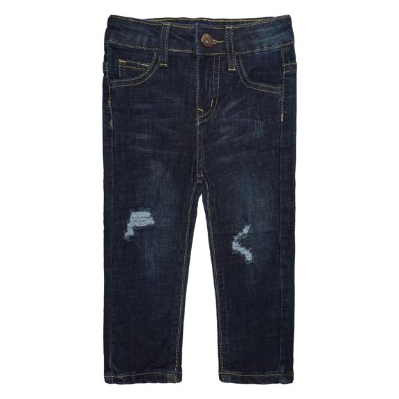 KIDSCOOL SPACE Baby Girls Boys Jeans,Elastic Band Inside Ripped Stretchy Soft Thin Summer Denim Slim Pants,4-5 Years