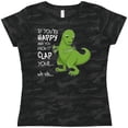 thumbnail image 3 of Inktastic T-Rex Can't Clap Women's T-Shirt, 3 of 5