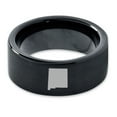 thumbnail image 2 of Tungsten New Mexico The Land of Enchantment State Band Ring 9mm Men Women Comfort Fit Black Flat Cut Brushed Polished, 2 of 4