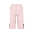 thumbnail image 7 of AHTJRT Women's Capris Summer Boho Royal Court Style Side Slit Bottoms Trousers with Pockets Drawstring Elastic Hight Waist Casual Straight Leg Capri Pants Pink XXL, 7 of 7