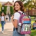 thumbnail image 3 of ZIATUBLES Clear Backpack, Heavy Duty Fabric & PVC Transparent Bookbag 17 Inch with Leopard Bunnies Print, Large Capacity See Through Bag for School Travel Security, 3 of 7