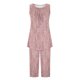 thumbnail image 4 of Conjunto de Verano para las Mujeres Impreso Casual sin Mangas Plisado Superior Y Pantalones Recortados, Cuello Redondo Conjunto de Dos Piezas, 4 of 8
